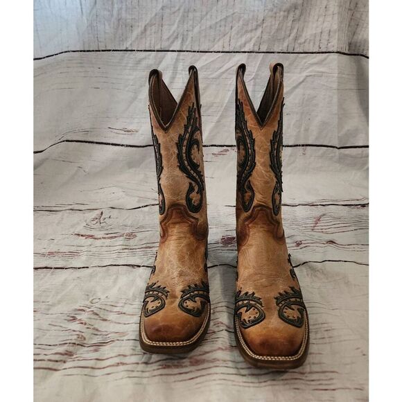 Circle G Overlay, Embroidered, and Studded Western Boot Size 10 NWOT - Picture 3 of 7